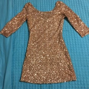 Gold sequin mini dress size Medium